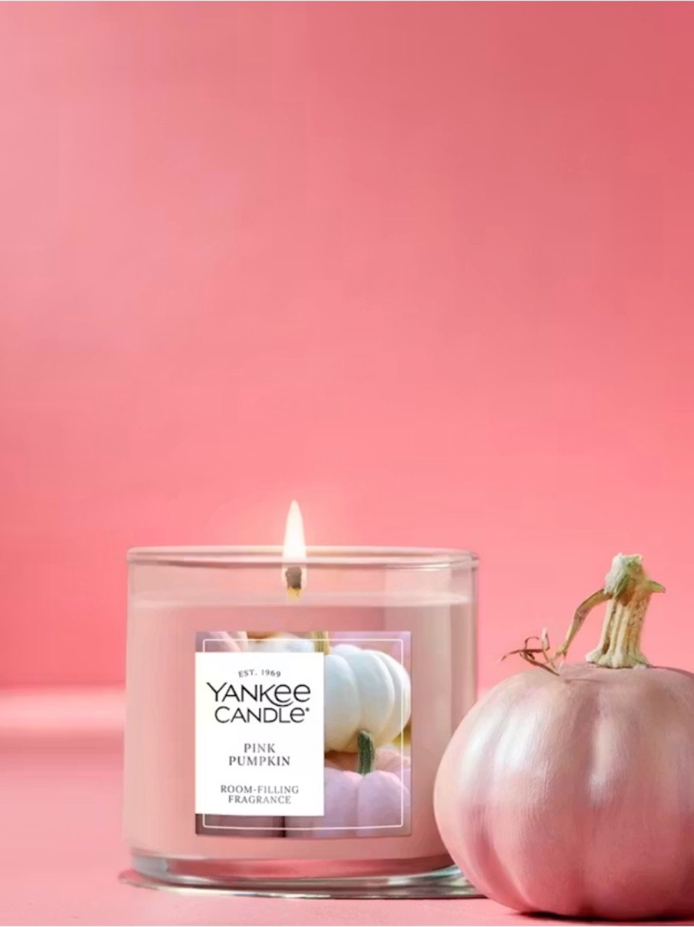 🎃 Yankee Candle "Pink Pumpkin" Small Tumbler Candle 🌸